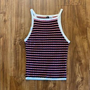 h&m shirt with lines of colors